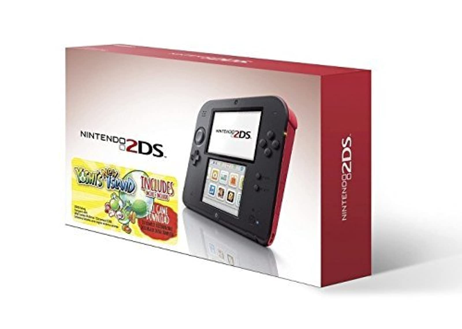 Nintendo 2DS Red Console with Yoshi's New Island Game